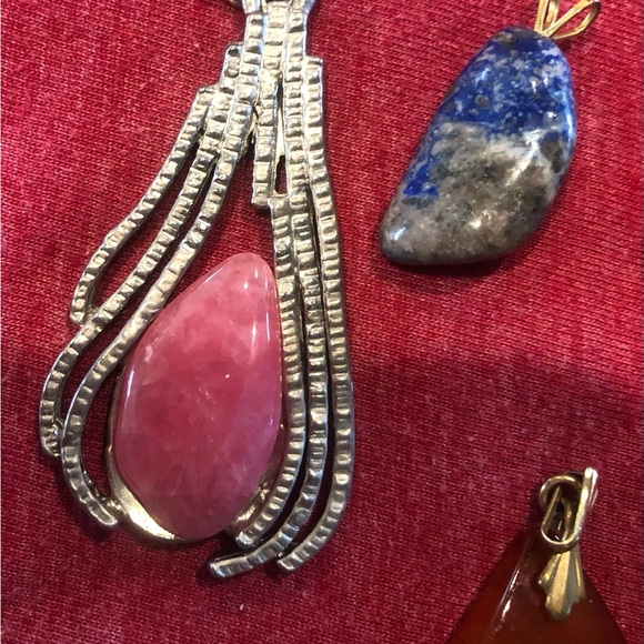 Pendants, assorted amber, polished stones and costume set of 12 - Picture 5 of 8